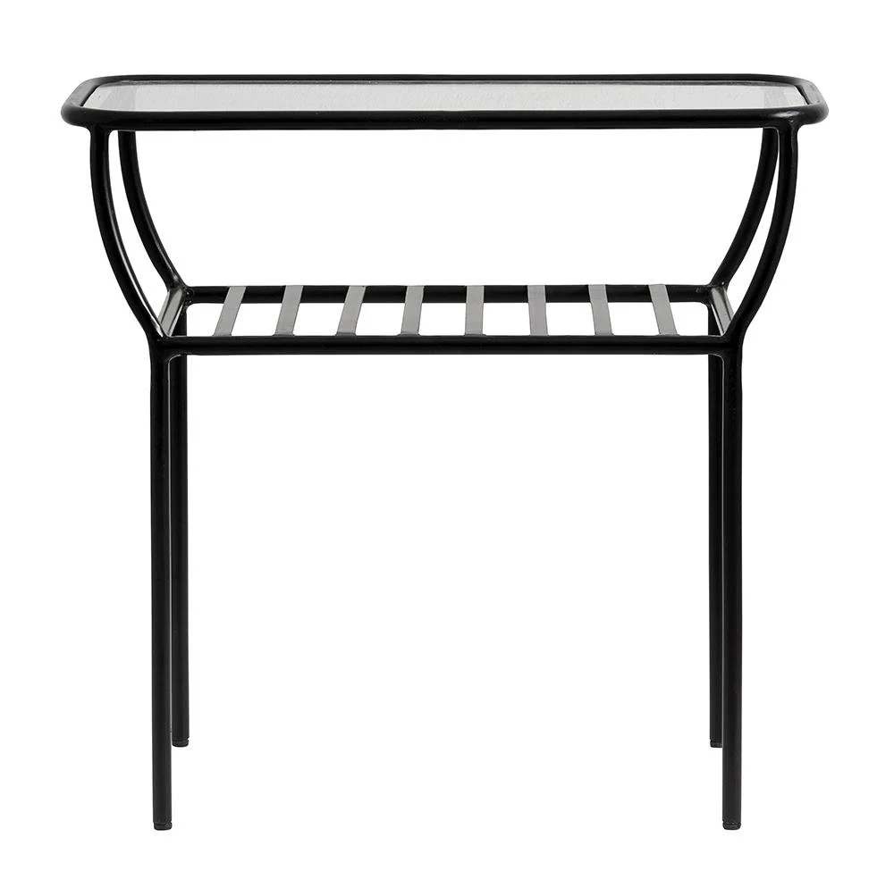 Nordal  Sidebord i jern/glas - 50x25 cm.