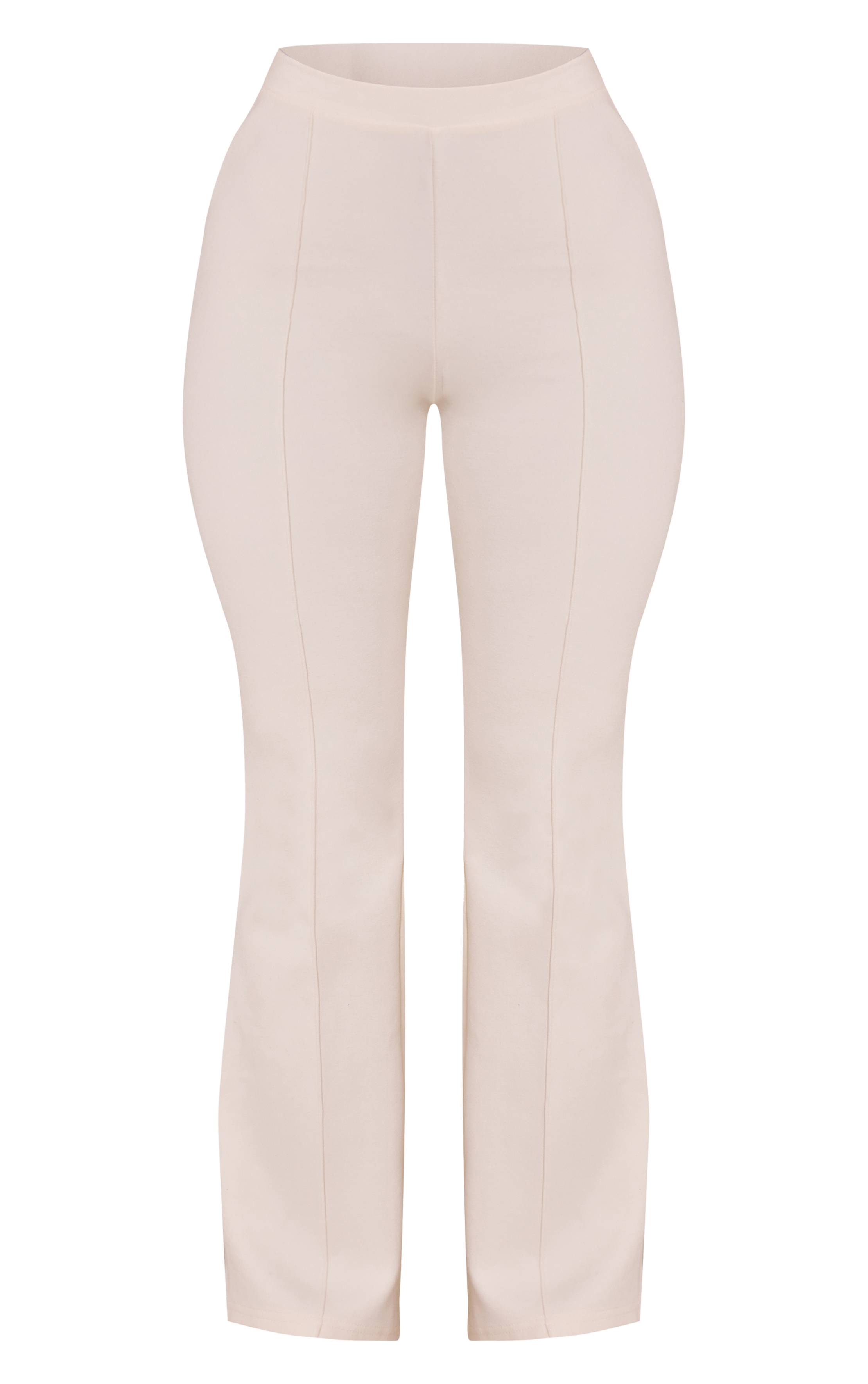 Crème Pantalon Évasé Petite Avec Détail De Couture Entrelacée