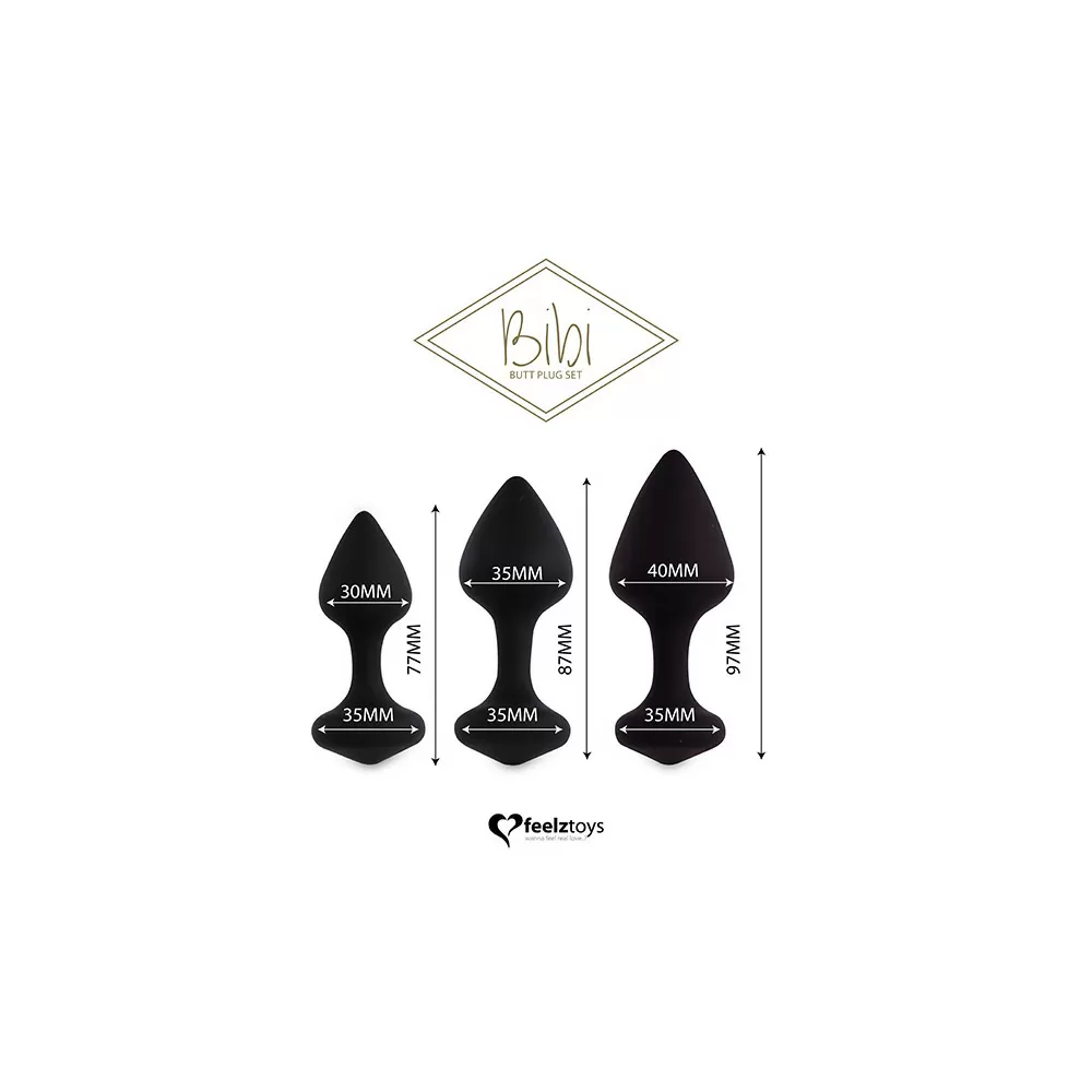 Feelztoys Bibi Butt Plug Set - Black