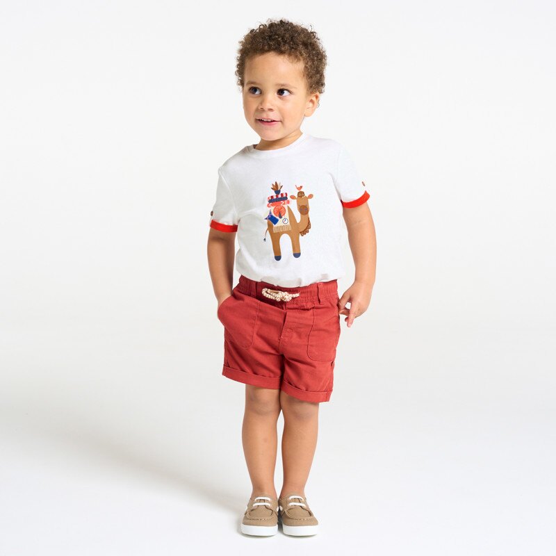 T-shirt dromadaire blanc bébé garçon Orange