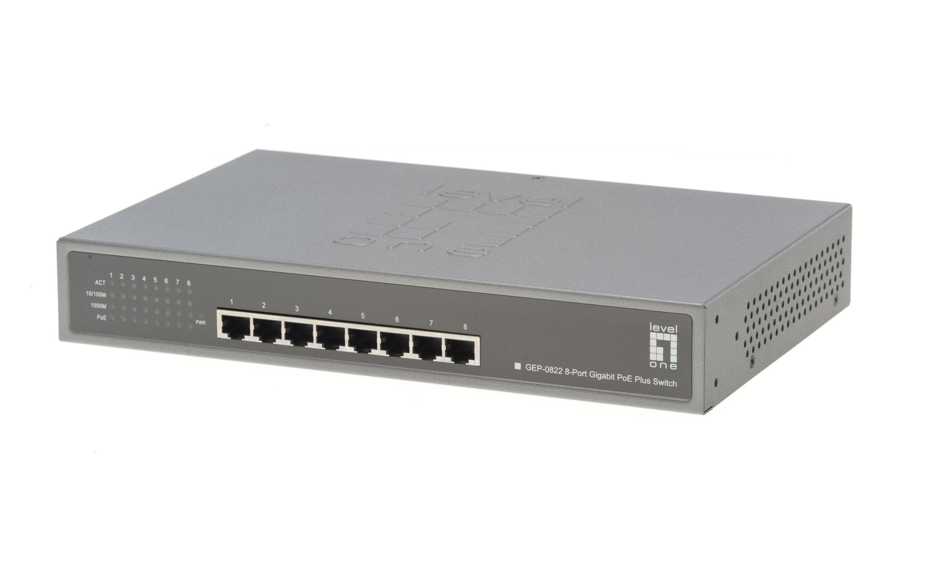 PoE+ Switch GEP-0822 8 Port<br>PoE-Switch, 8-Port, 10/100/1000 Mbps