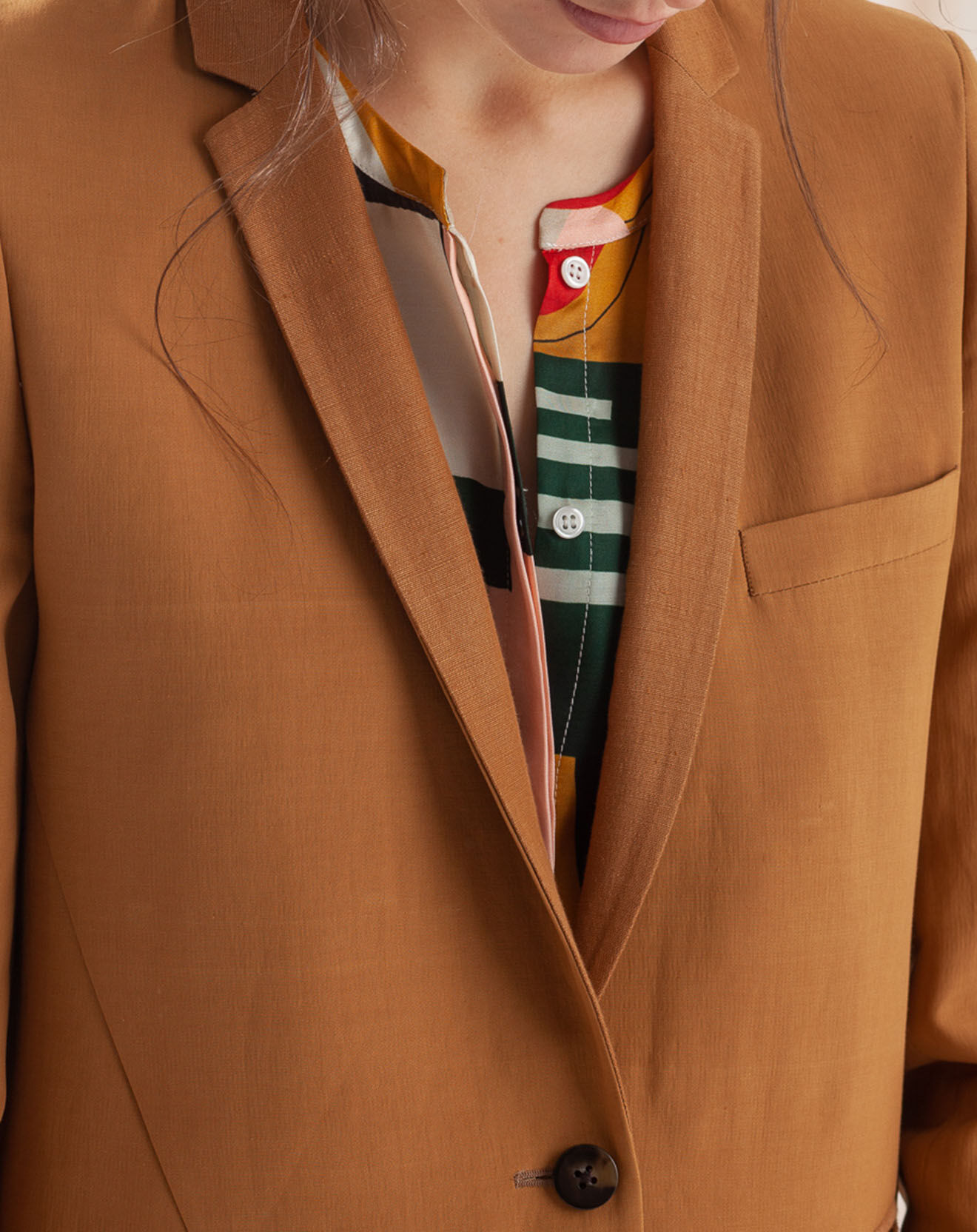 Chloé Stora Veste blazer en Lin mélangé Vana camel