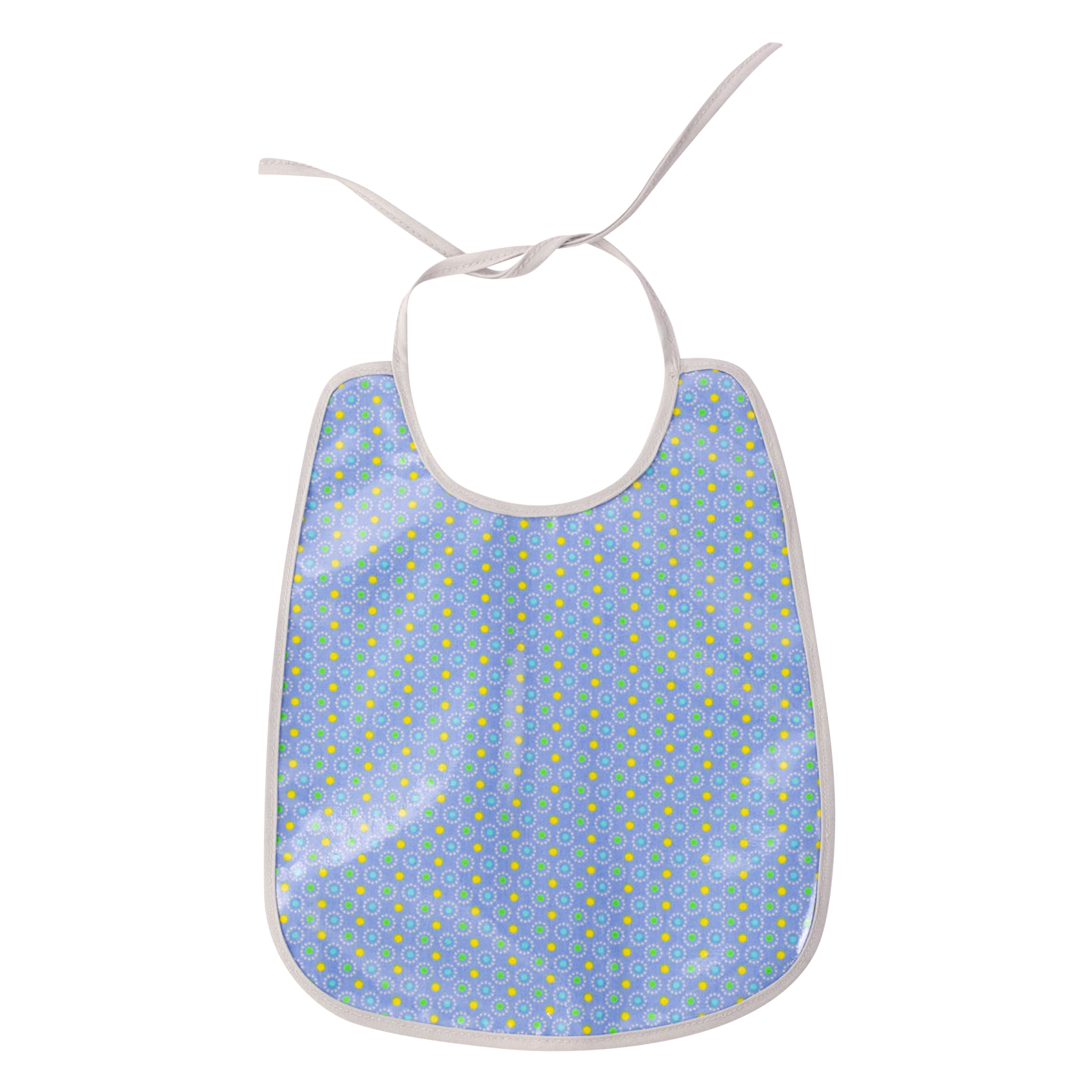Bavoir imprimé fleuri en coton enduit | Bleu