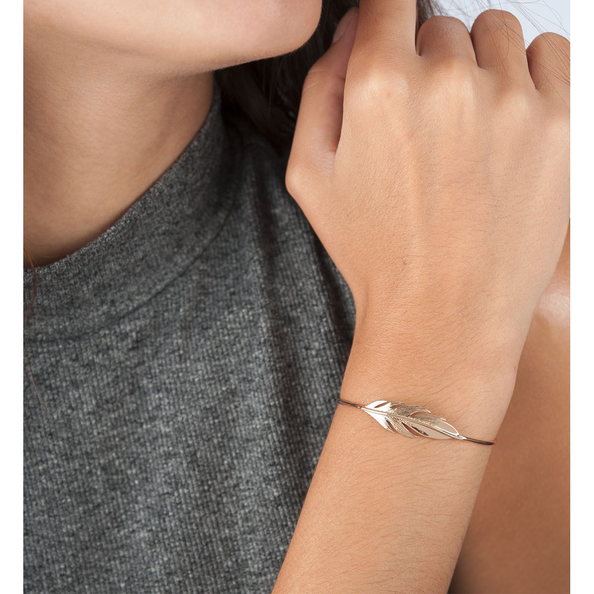 Bracelet jonc PLUME pour femme - Lorenzo R