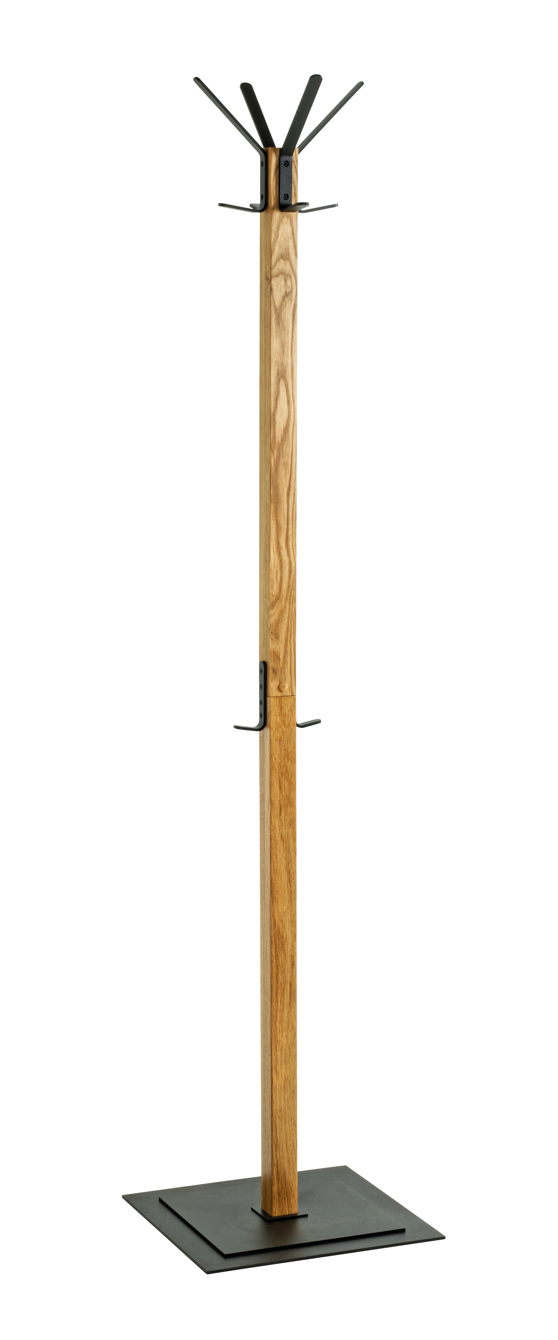 Garderobenständer ohne Schirmhalterung 40 x 180 cm Eiche massiv/schwarz