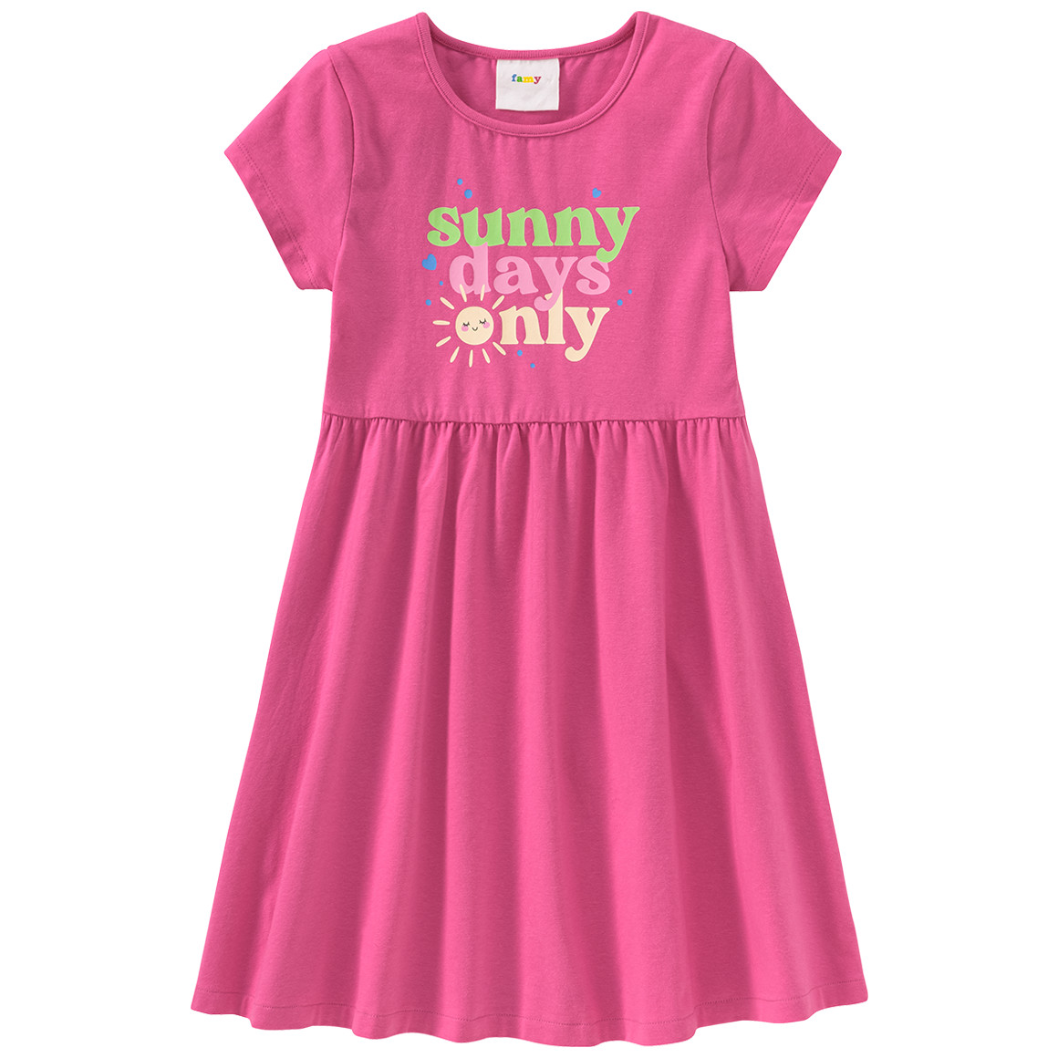 Famy 2 Mädchen Kleider mit Sommer-Prints pink / blau