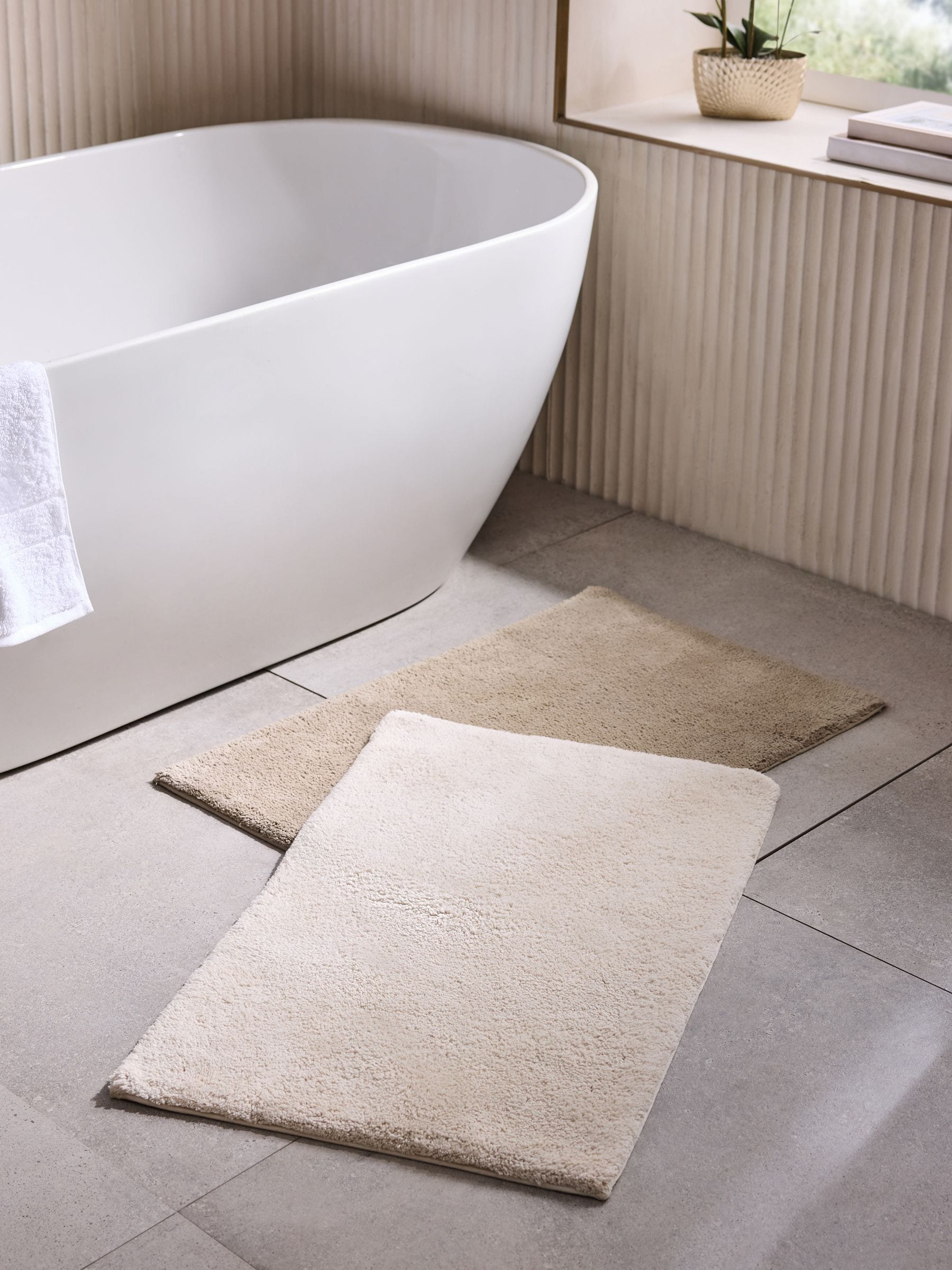Set of 2 100% Cotton Bath Mats