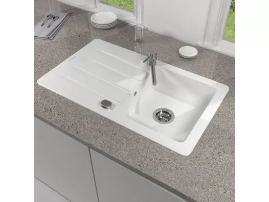Evier 86 x 51 cm VILLEROY ET BOCH Architectura 50 Blanc vidage automatique inclus
