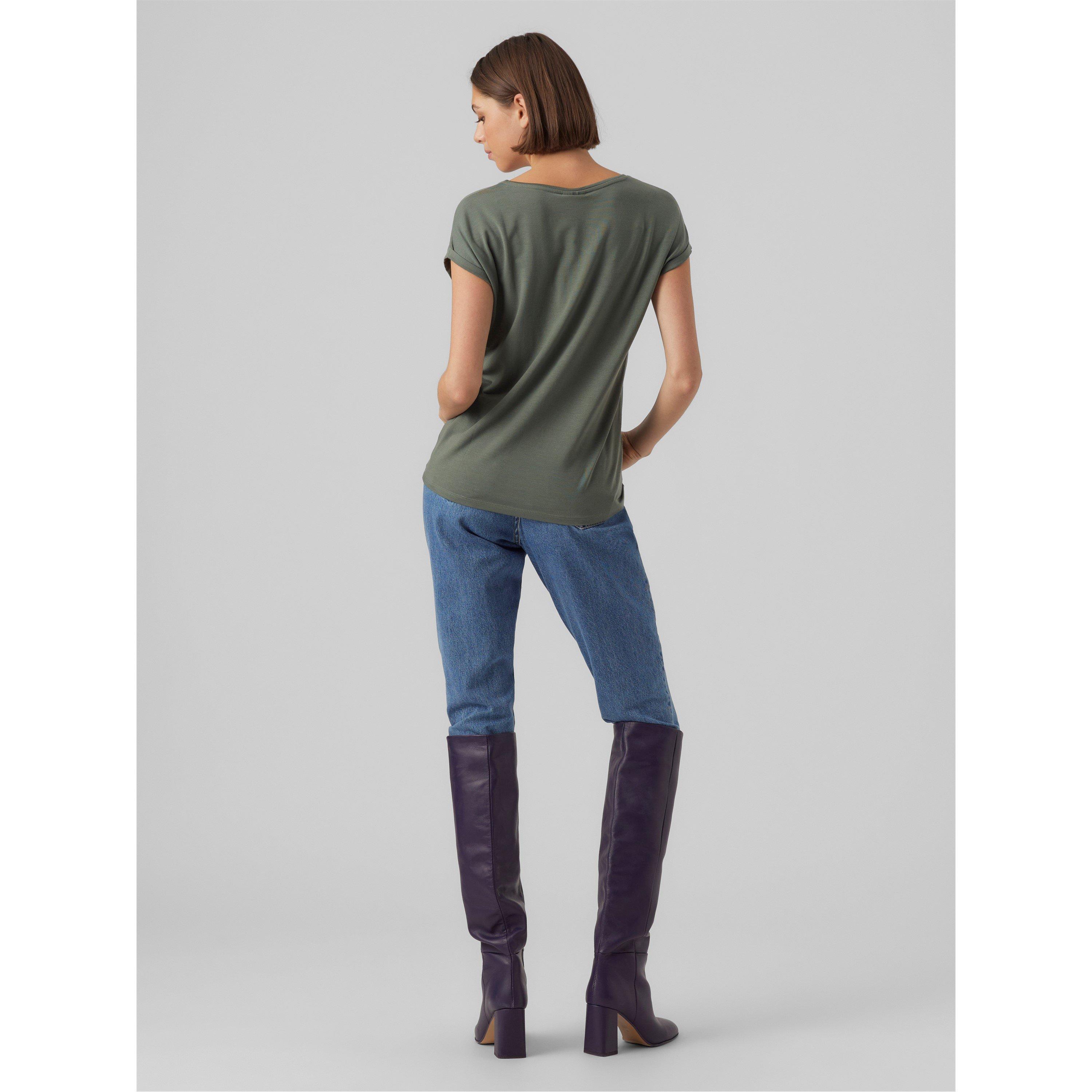Vero Moda VM Ava Plain Short Sleeve T Shirt Womens