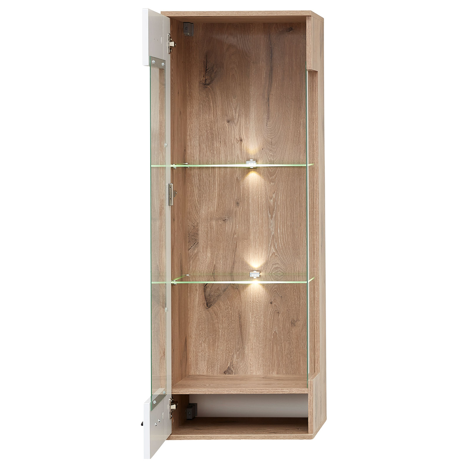 Hängevitrine - weiß-Viking Oak Nature - 45 cm