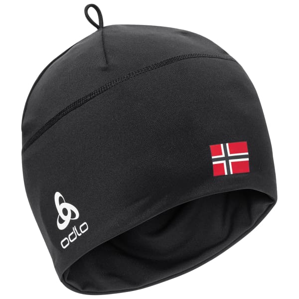 Bonnet ski de fond ODLO HAT POLYKNIT FAN WARM ECO BLACK - NORWEGIAN FLAG
