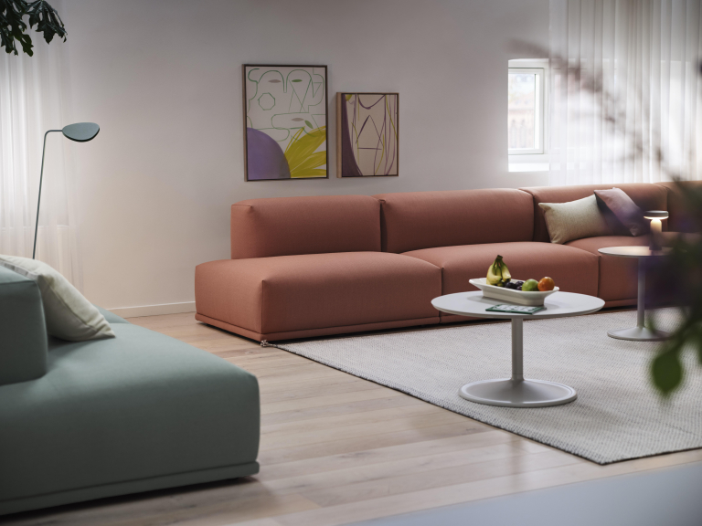 Muuto Soft salontafel Ø75x42 Beige Green Laminate