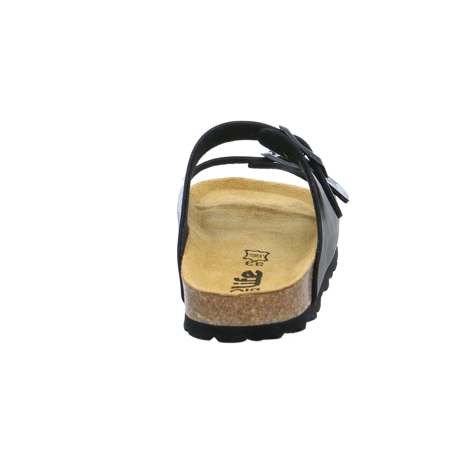 BIOLife Kinder-Pantolette Schwarz Lederimitat  Unisex