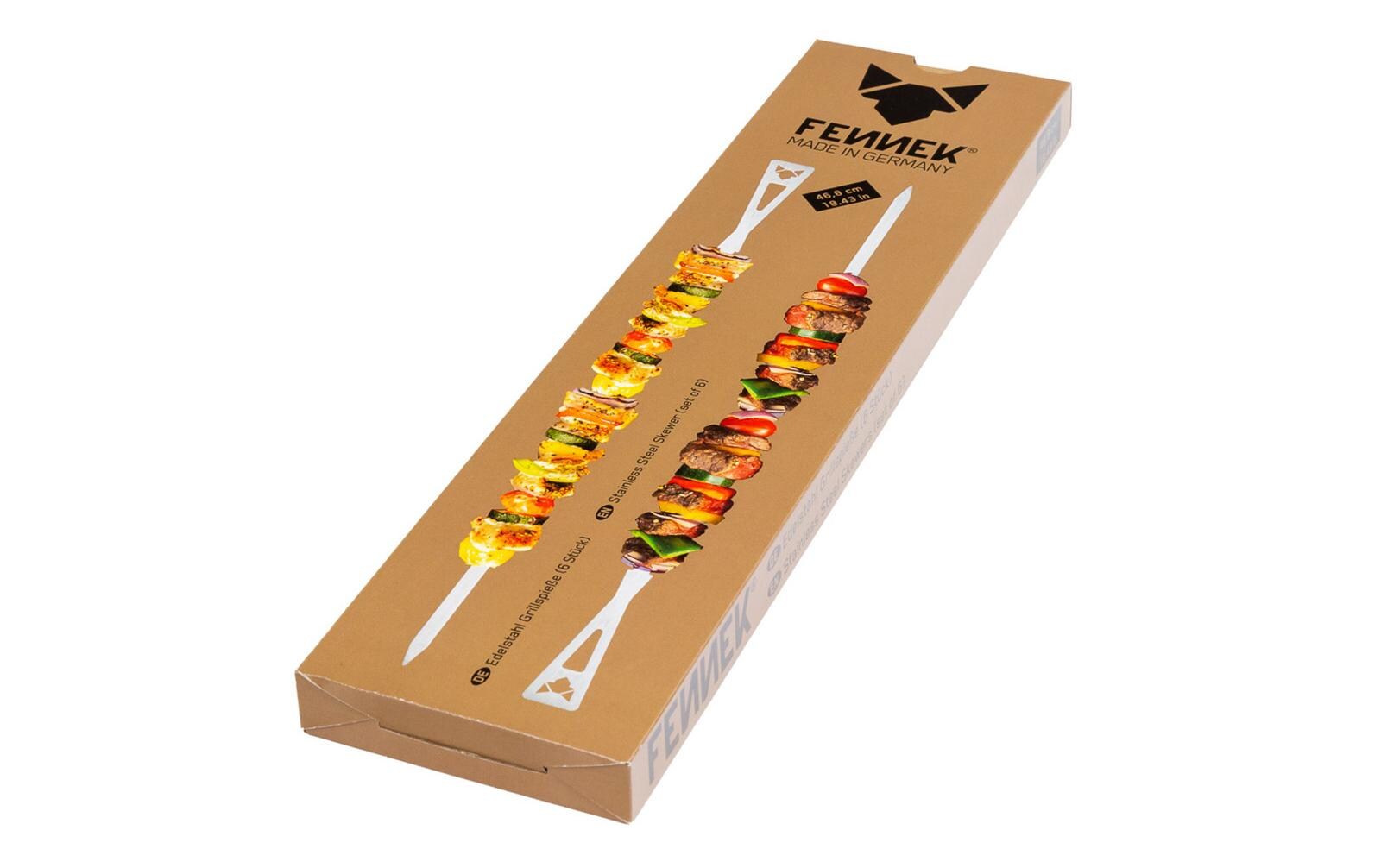 Grillspiess Set lang, 6 StückGrillspiesse aus hitzebeständigem Edelstahl