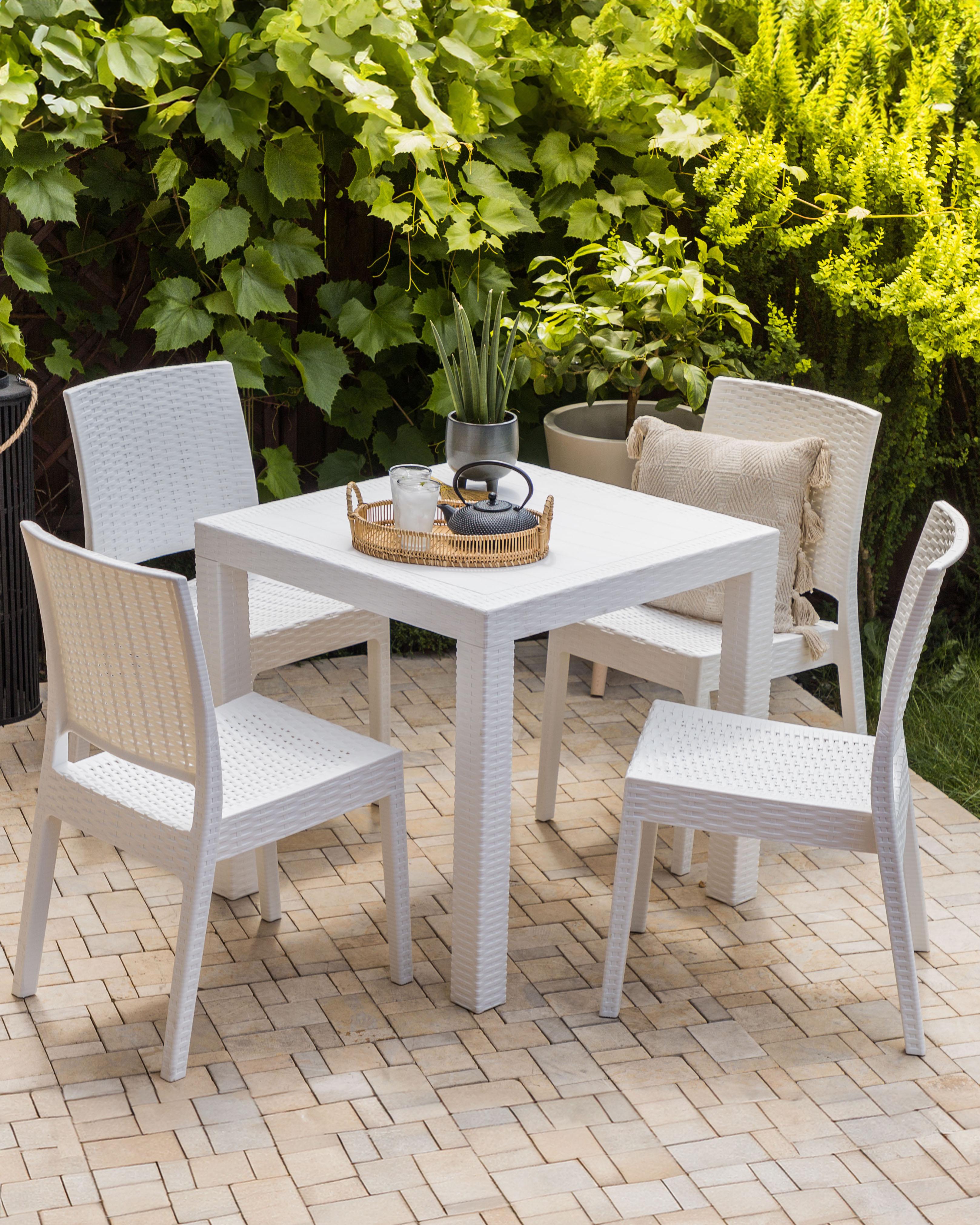 Set van 4 tuinstoelen FOSSANO Synthetisch materiaal Wit