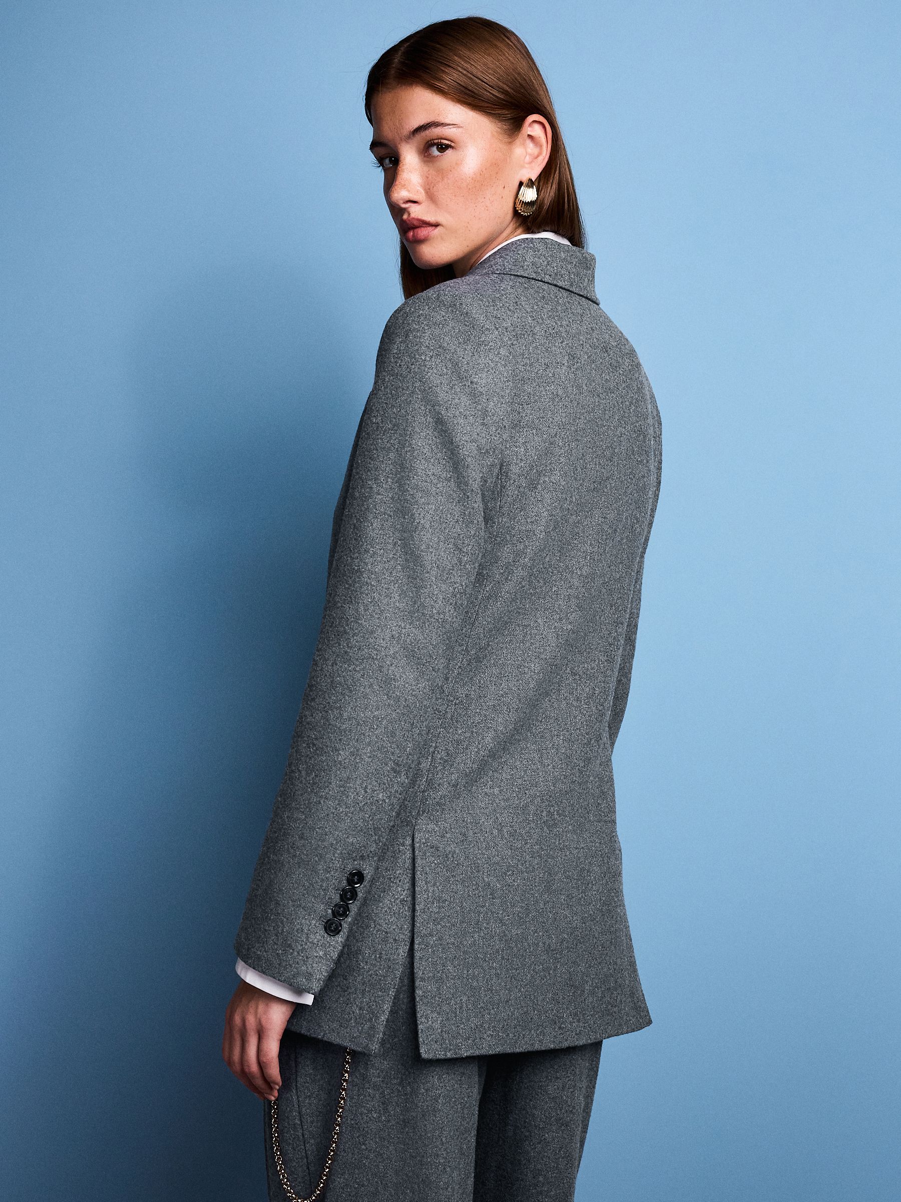 Grijs - Tabitha Simmons X Next Wool Blend Double Breasted Blazer