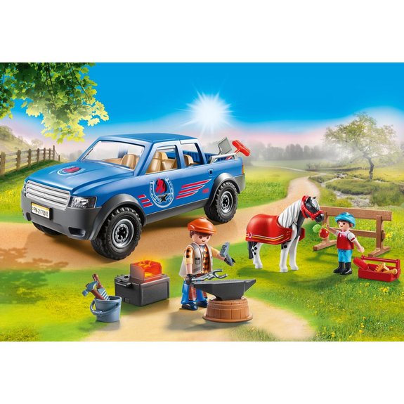 Maréchal-ferrant et véhicule Playmobil 70518