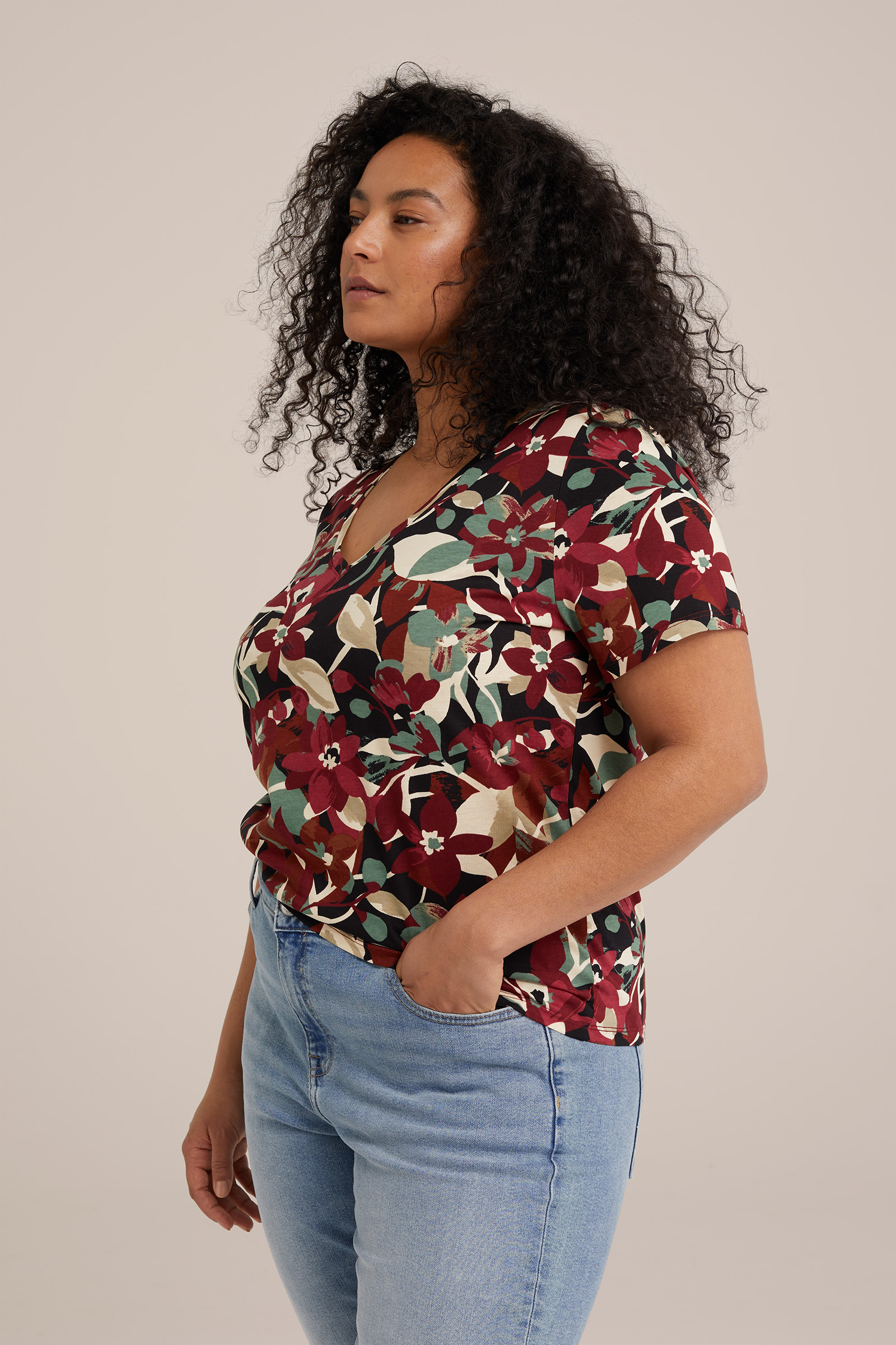 T-shirt met dessin - Curve WE Fashion Multikleur