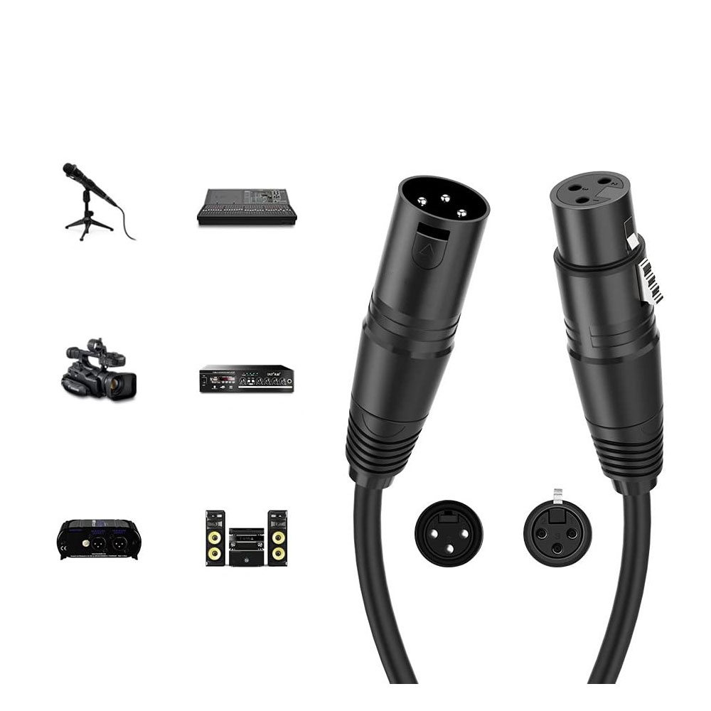 (2m) XLR Mikrofon Verlängerungskabel - Schwarz