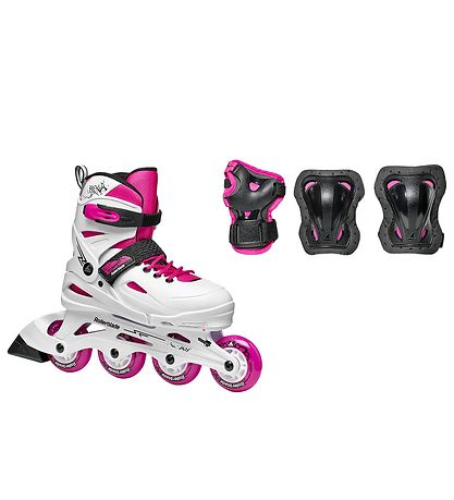 Rollerblade Rollschuh-Set - Fury Combo - Weiß/Pink - Inline Skat