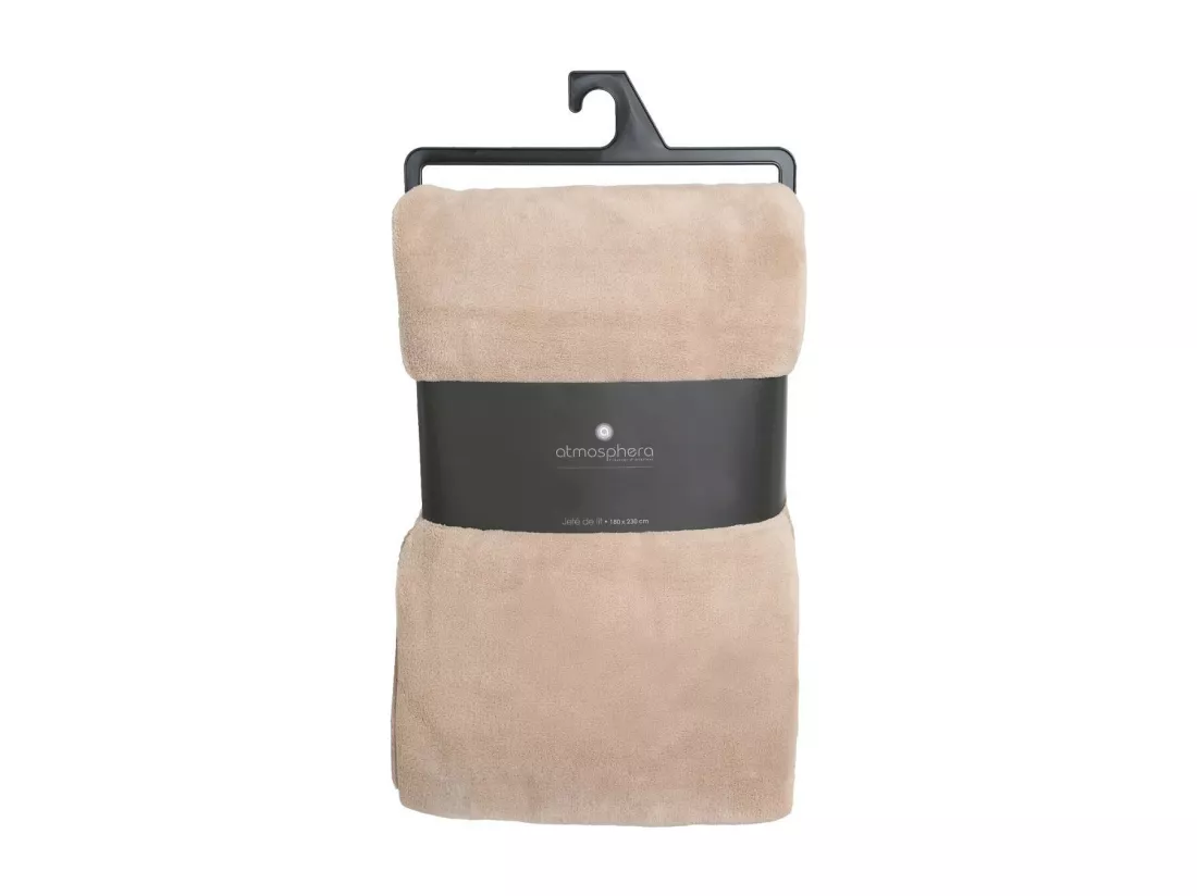 Plaid Microfibre Beige lin 180 x 230 cm