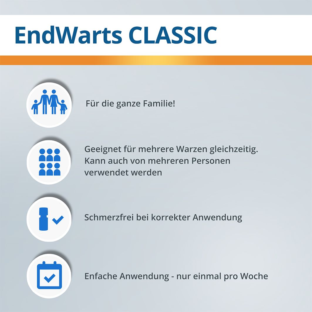 EndWarts CLASSIC: Lösung mit Ameisensäure gegen Warzen und Dornwarzen, Warzenbehandlung für Hände und Füße