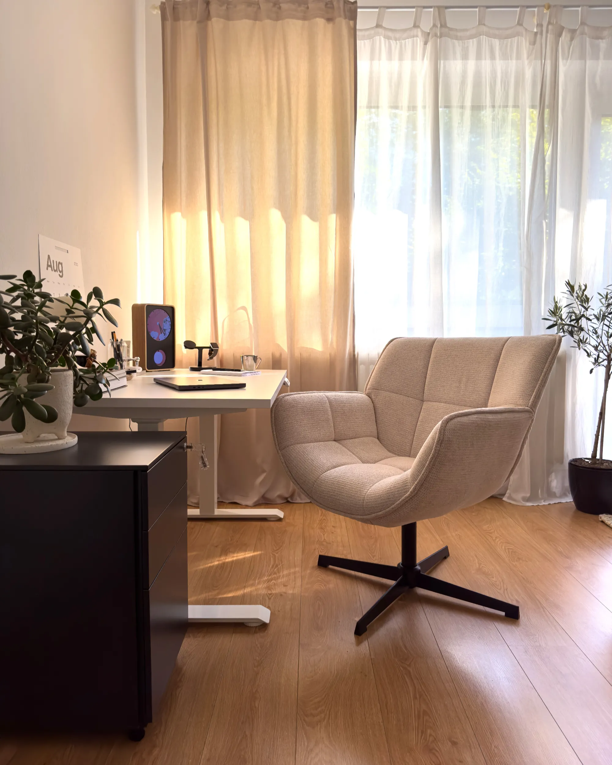 Draaifauteuil AUMA Stof Beige