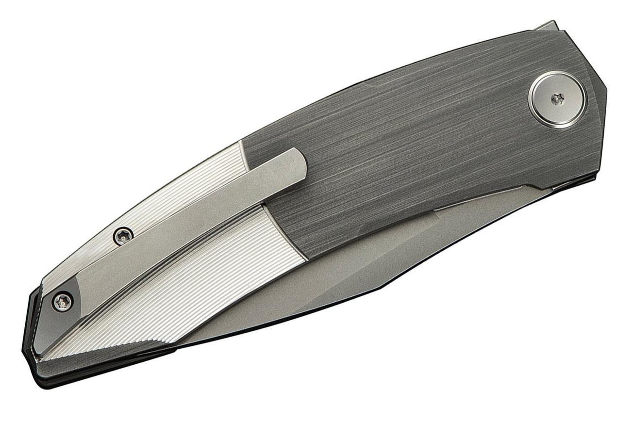 WE Knife Sine WE23069B-2 Stonewash M390, Wave Gray Titanium, zakmes