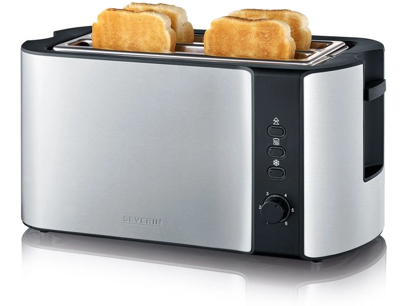 Severin Toaster AT 2590 Schwarz/Silber Automatik-Langschlitztoaster