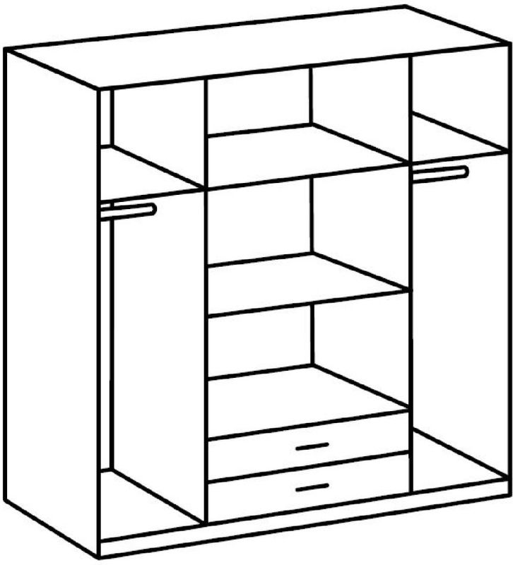 Toledo - Kledingkast - Grafiet/Zwart - Spaanplaat/Glas