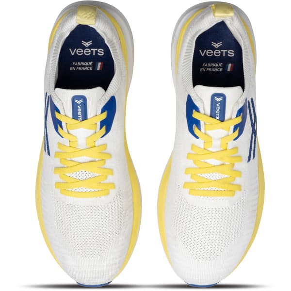 Chaussure running VEETS TRANSITION KNIT MIF1 BLANC/BLEU/JAUNE