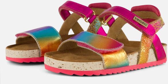 VINGINO Naomi leren sandalen roze multi Meisjes Leer Meerkleurig 31