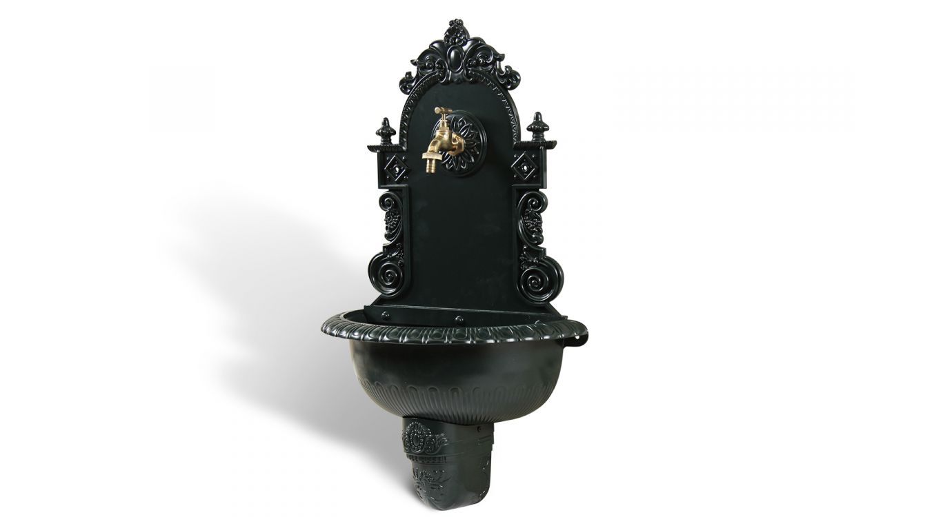 Fontaine de jardin aluminium vert 44x22x75.5cm