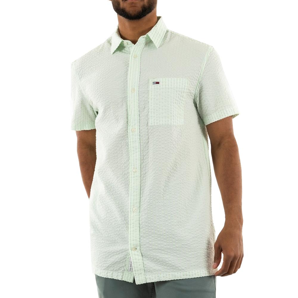 Tommy Hilfiger Chemisette Manches Courtes Blanc/Vert Homme Tommy Hilfiger Reg Stripe Seers