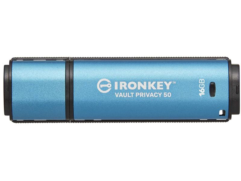 Kingston USB-Stick IronKey Vault Privacy 50 16 GB XTS-AES 256-Bit verschlüsselter USB-Stick mit 16 GB Speicherkapazität