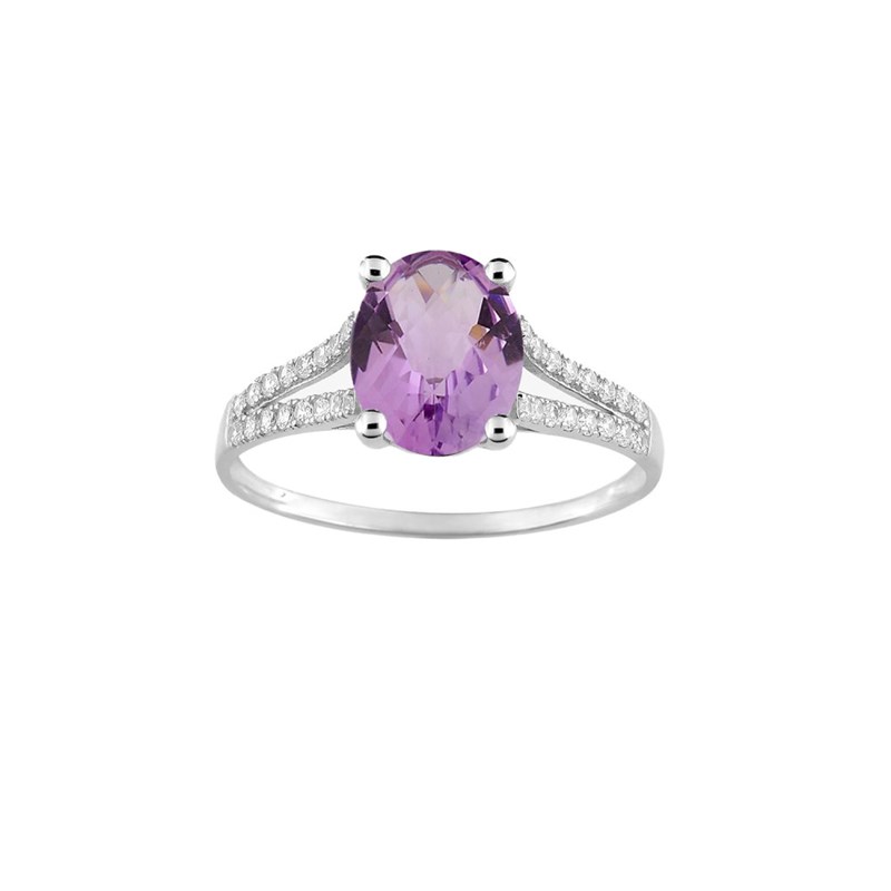 Bague femme - améthyste - Or 18 Carats