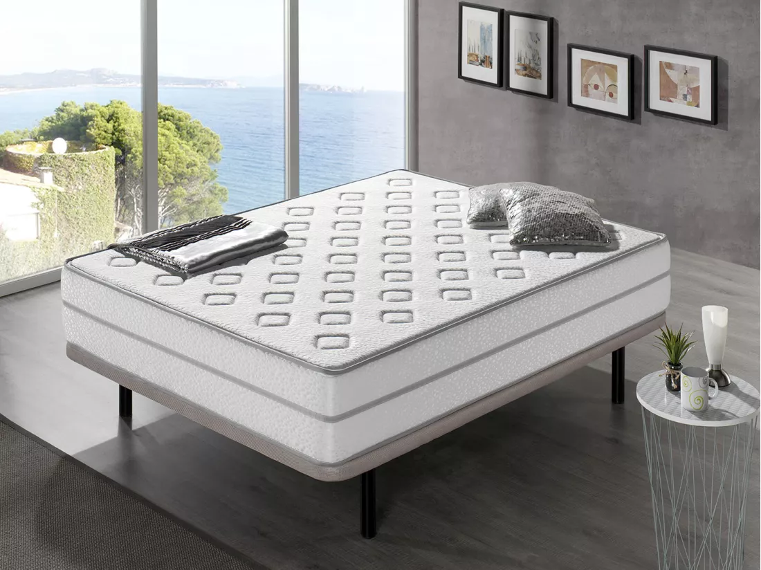 Matelas a memoire de forme 140X190 CAELUM, Epaisseur 22 CM, Double face: Ete / Hiver. Ergonomique