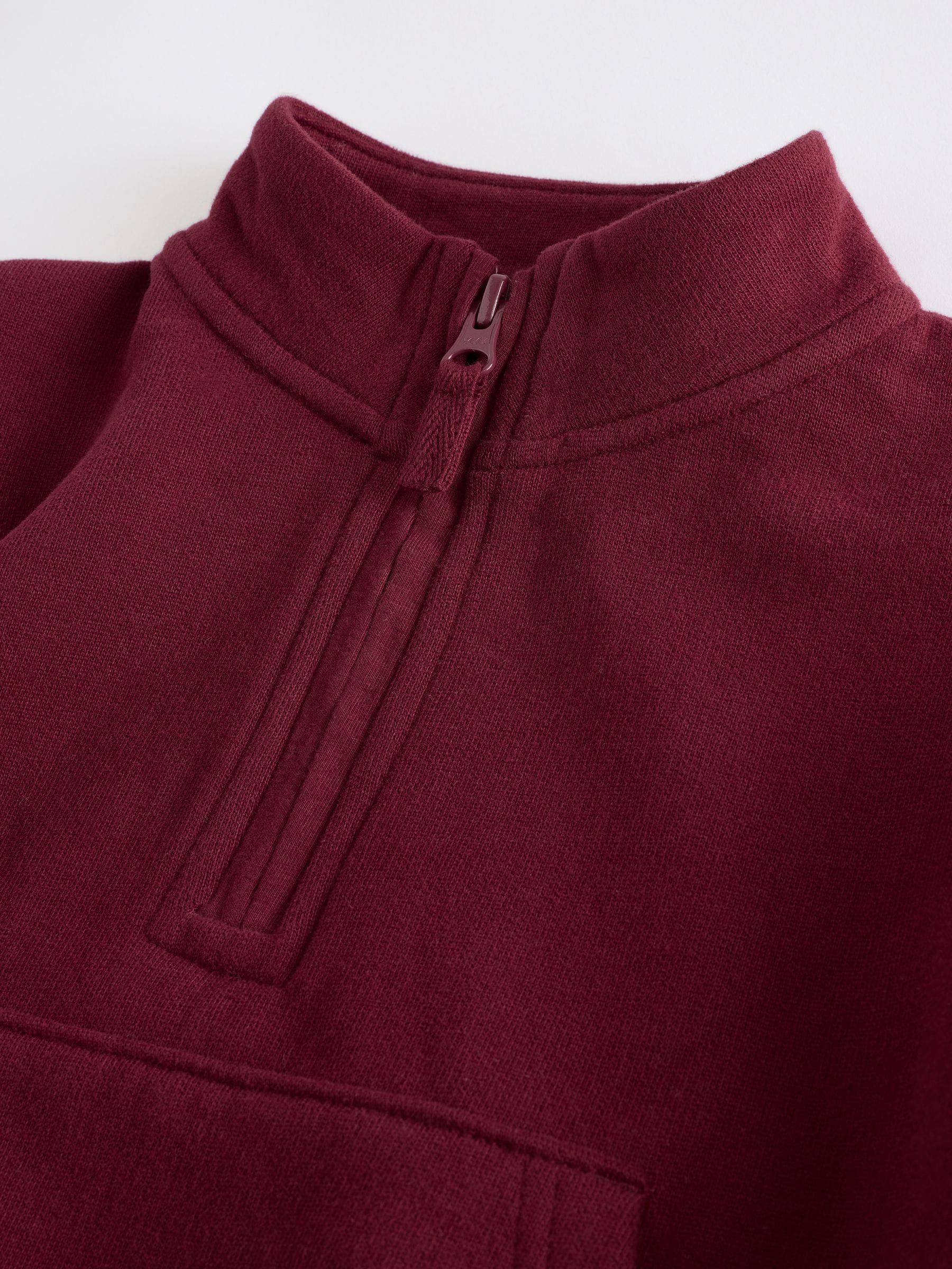 Bordeauxrood - Sweatshirt met kwartrits (3mnd -7jr)
