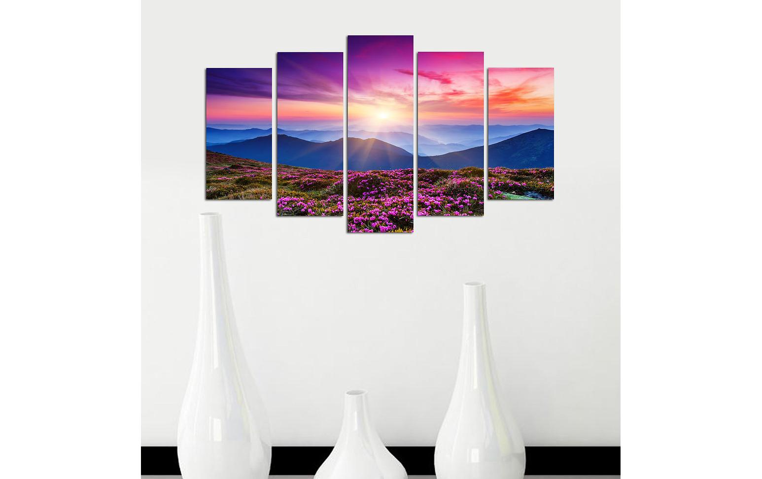 Bild Mountain Flowers 5-teilig, 110 x 60 cmDekorative Wandmalerei