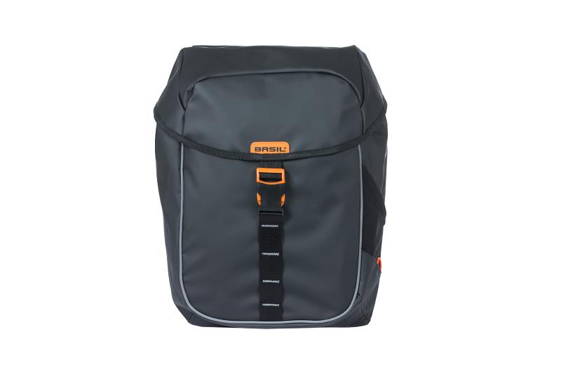 Basil Mik Miles Tarpaulin Dobbelt Sort/Orange 34 L
