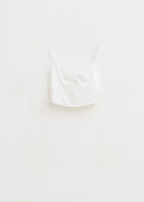Linnen blend corset top wit (WIT)