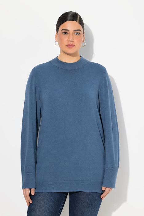 Pullover, Stehkragen, Langarm, Rippbündchen