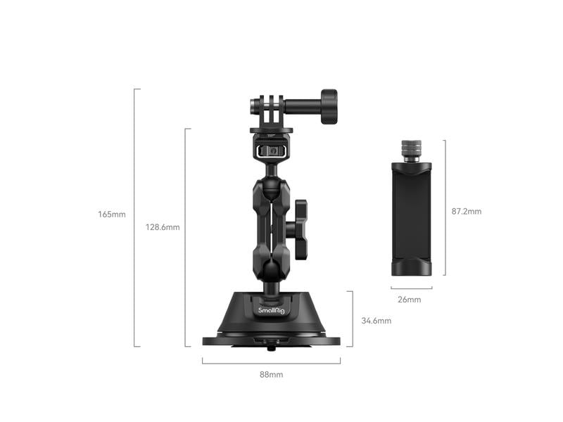 Smallrig Saugnapfhalterung SC-1K Tragbare Saugnapfhalterung für Smartphones / Action-Kameras