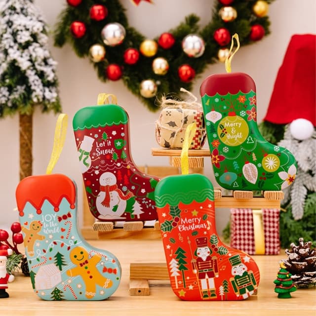 Julestrømpe Shape Opbevaringsboks hængende ornament jul