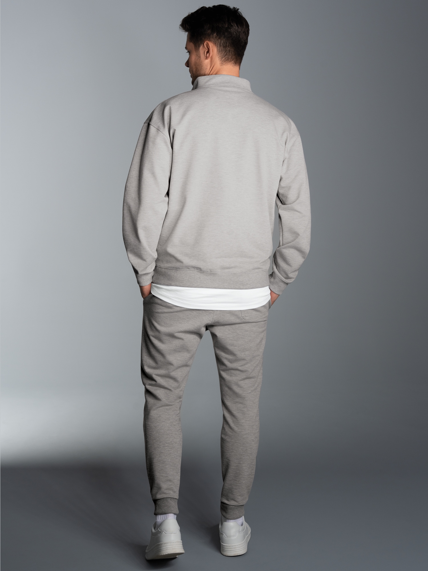 Jogginganzug in bequemer Sweat-Qualität Grau-melange