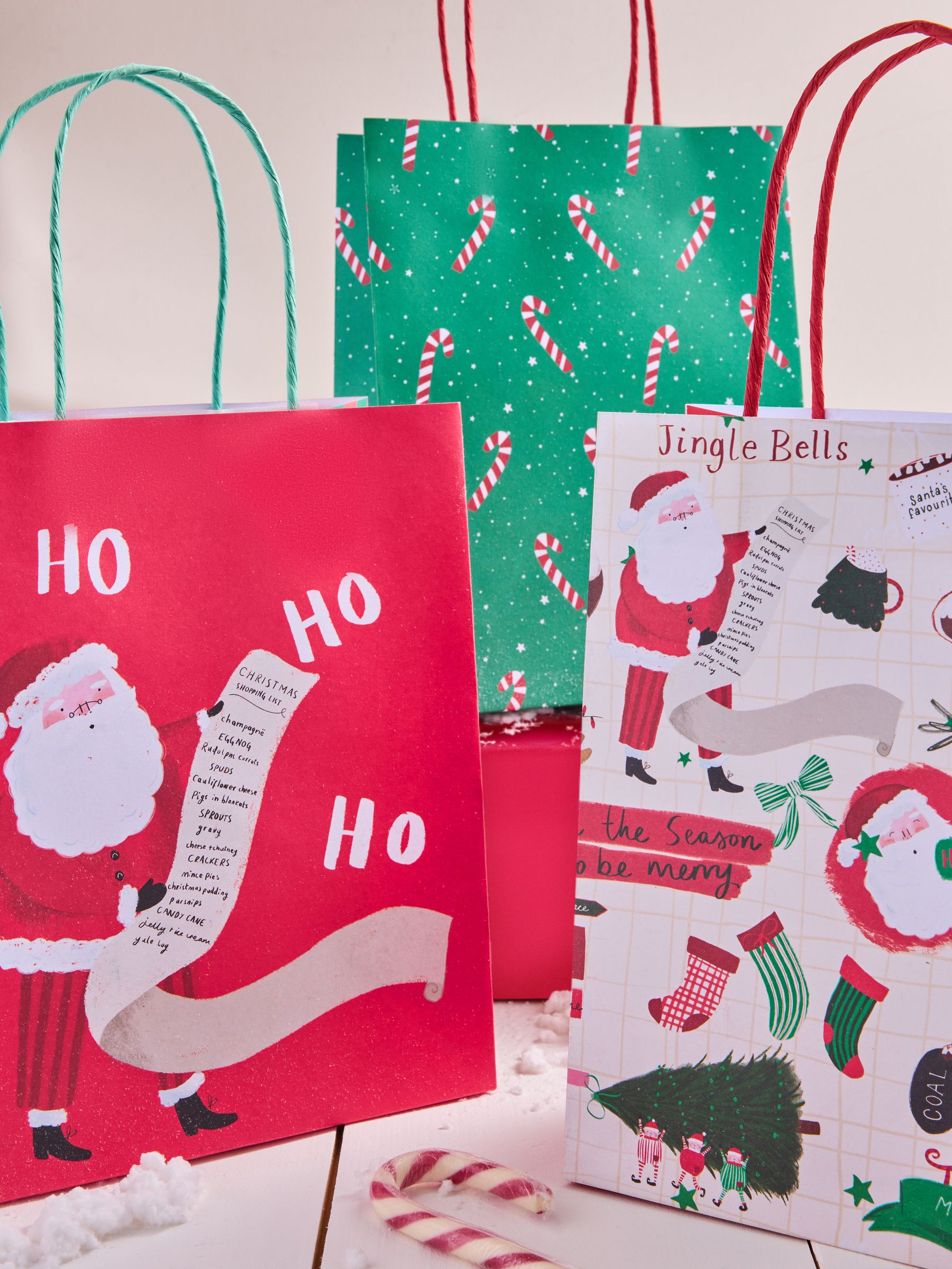 Cadeautassen met kerstmis-print