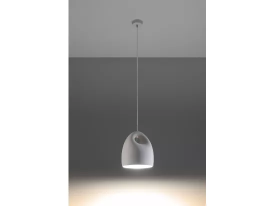 Sollux BUKANO Suspension Dome Céramique Blanc E27