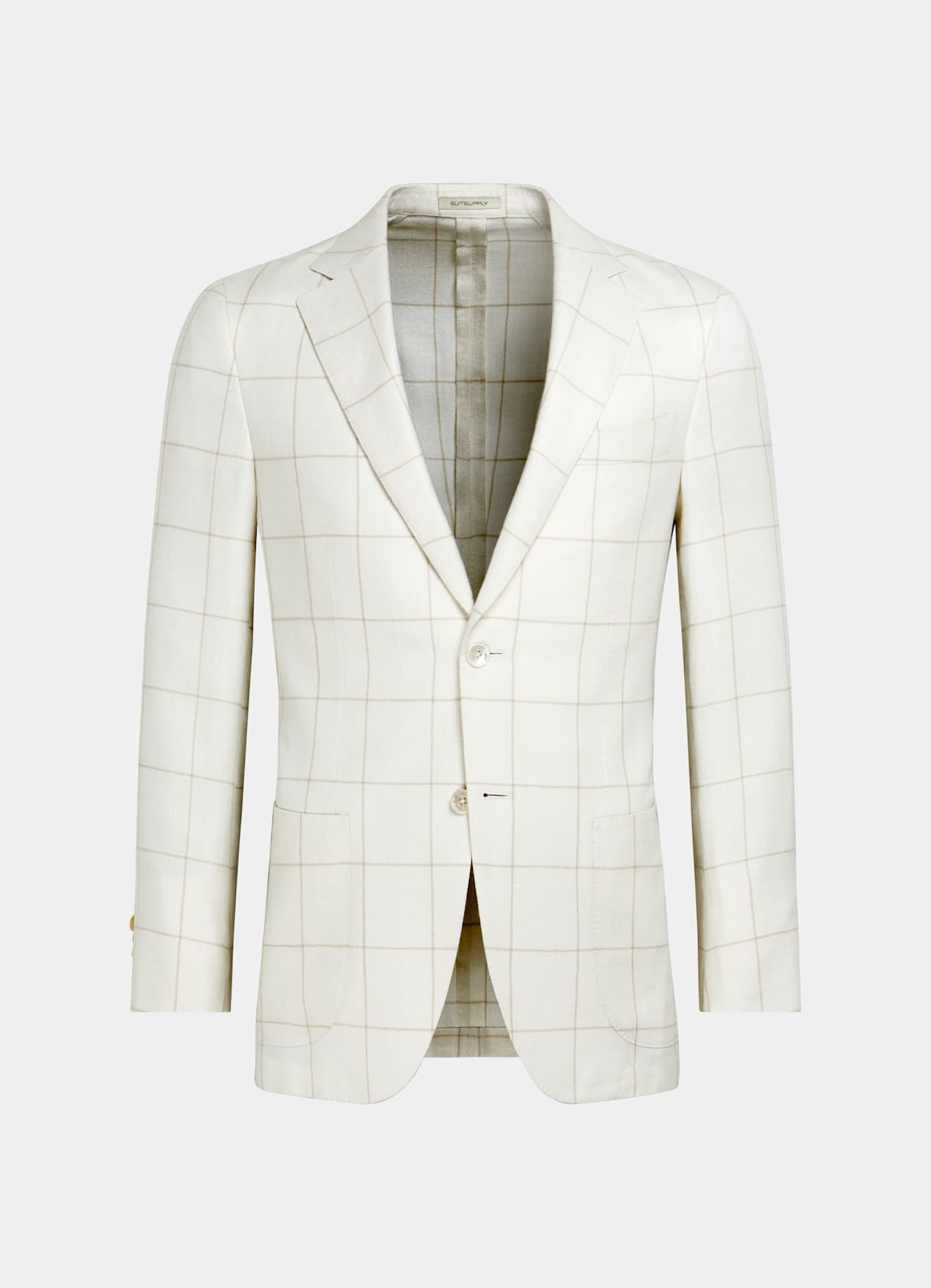Blazer Havana coupe Tailored blanc cassé à carreaux
