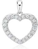 Witgouden hart hanger met 22 Diamanten 0.19 ct.