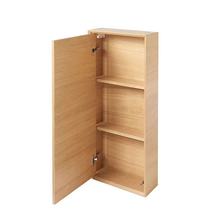 Demi colonne de salle de bains faible profondeur GoodHome Avela placage chêne L.40 x H.90 cm x P.15
